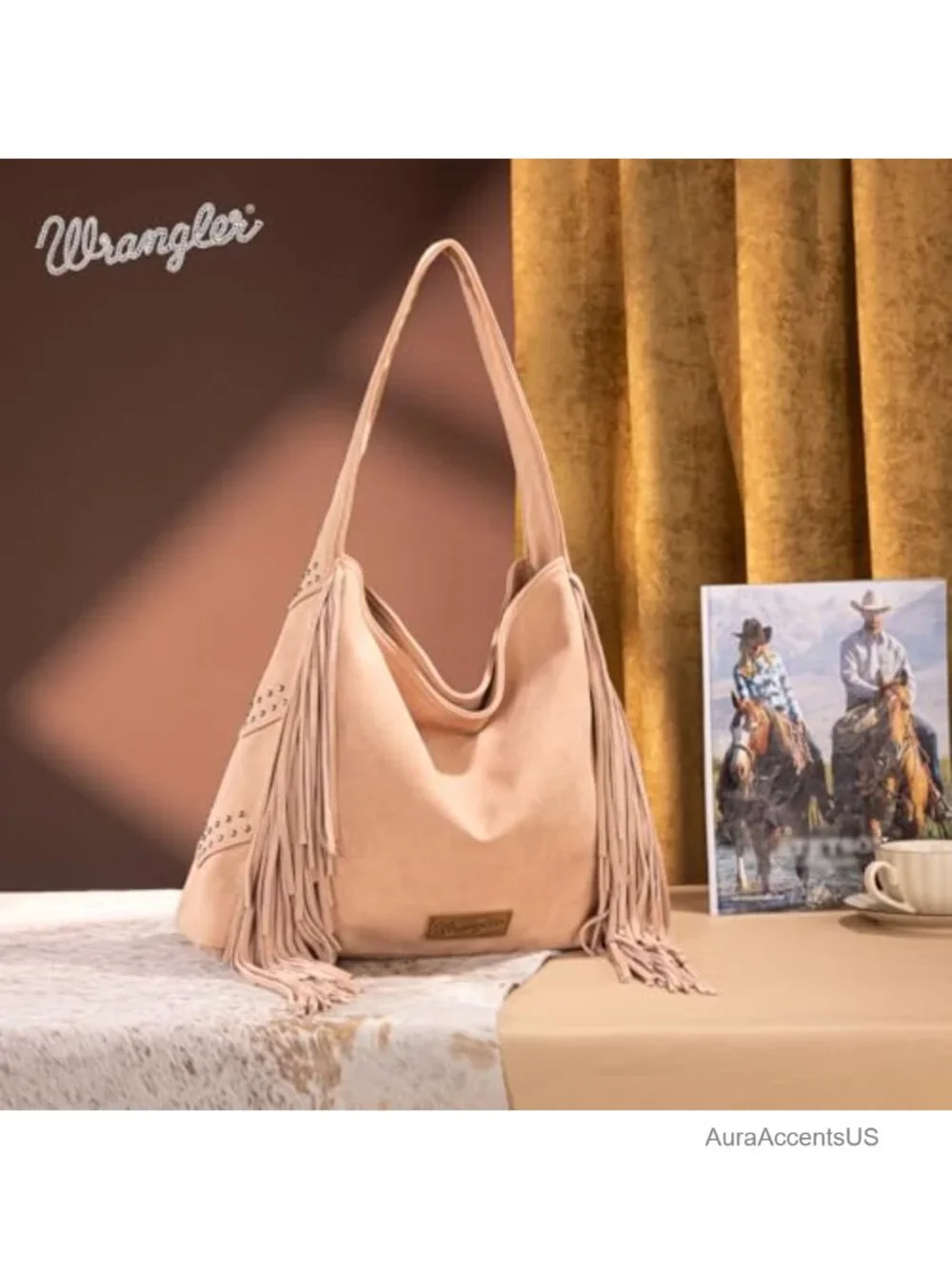 Suede Fringe Hobo Bag Western Tassel Shoulder Purse